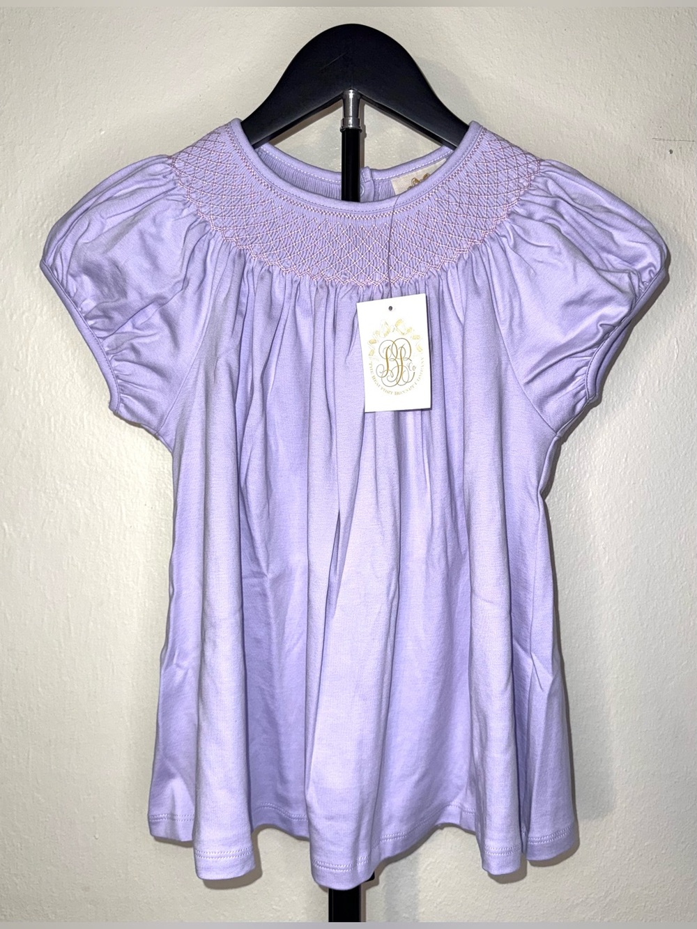 TBBC Puff Sleeve Bettye Sue Smocked Top in Lauderdale Lavender, size 8, NWT